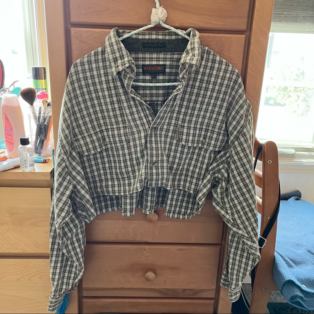 men’s button down crop top